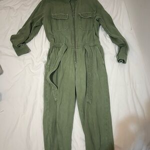 Olive Green Utility Jumpsuit